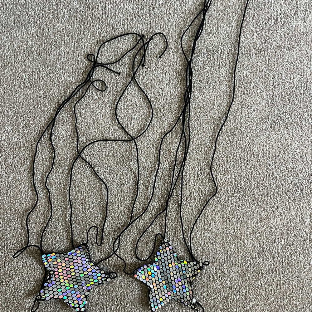Iridescent star rave top